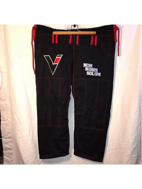 Men’s Black & Red Punk Canvas Hip Tie Pants V Non Nobis Solum Street